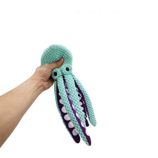 New Octopus Interactive Dog Chew Toy - Scented Plush, Bite Resistant, Dental Grinding Teeth Cleaning Companion