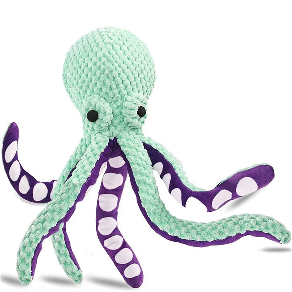 New Octopus Interactive Dog Chew Toy - Scented Plush, Bite Resistant, Dental Grinding Teeth Cleaning Companion