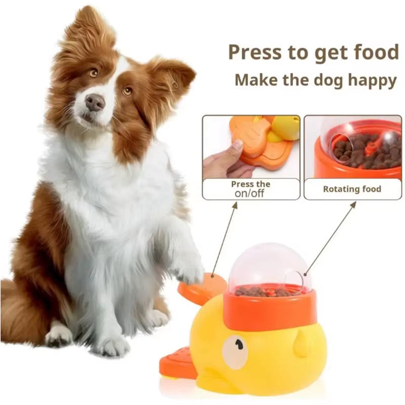 Dog Puzzle Feeder Pet Automatic Feeding Machine Yellow Duck Interactive Food Snack Feeder for Dog Training Mental Enrichment