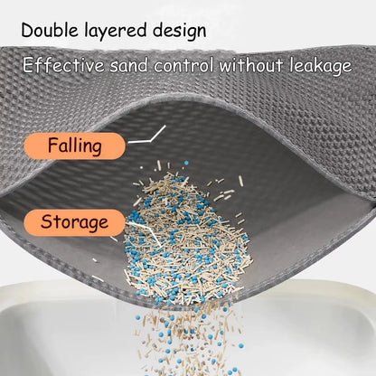 Double-Layer Large Cat Litter Mat, an Anti-Splash Mat for Cat Litter Boxes, a Filtering Mat and Sand Leakage Mat, a Cat Product