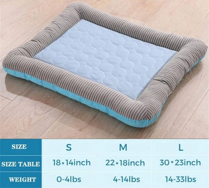 Cooling Dog Bed Pet Cool Mat for Cats and Dogs | Ice Silk Material Soft for Summer Sleeping Product Dog Beach Bed