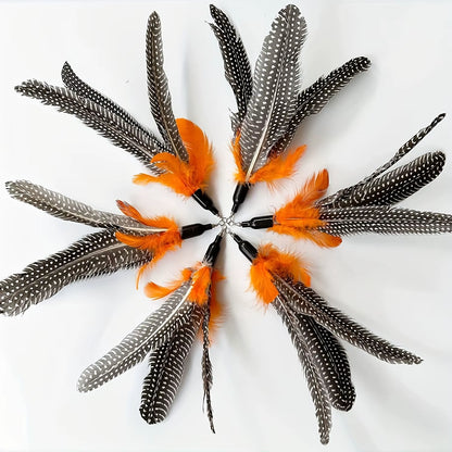 6 PCS Cat Toy Feather Replacement Cat Wand Refills Natural Bird Feathers Refill, Replacement Feathers Cat Toy for Indoor Cats