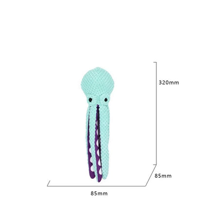 New Octopus Interactive Dog Chew Toy - Scented Plush, Bite Resistant, Dental Grinding Teeth Cleaning Companion